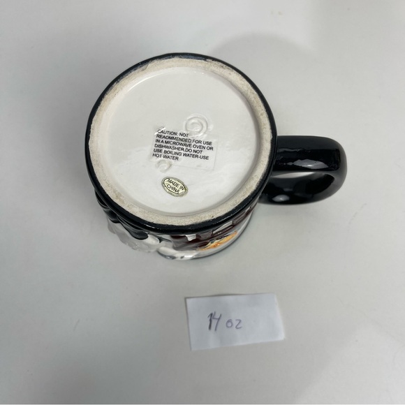 Coffee Mug Fat Chef Black White Baker Bas Relief Triple Side 14 Oz - Picture 9 of 10